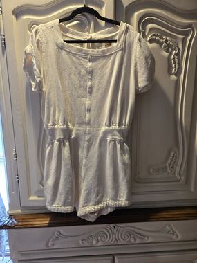 Free People White Short Sleeve Romper